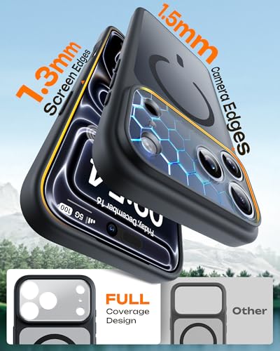 Image of TOCOL for17 Pro Max Case, Full Camera Protection, Drop Protection, Built-in Magnetic Ring, Translucent Matte Phone Case for 17 ProMax 6.9 inch (Space Black)