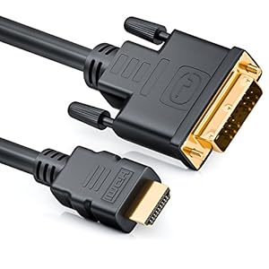 deleyCON 2m HDMI zu DVI Kabel DVI-D DVI-I High Speed 3D Ready Adapterkabel 1080p FULL HD HDTV 3D Beamer Laptop Monitor TV - Schwarz