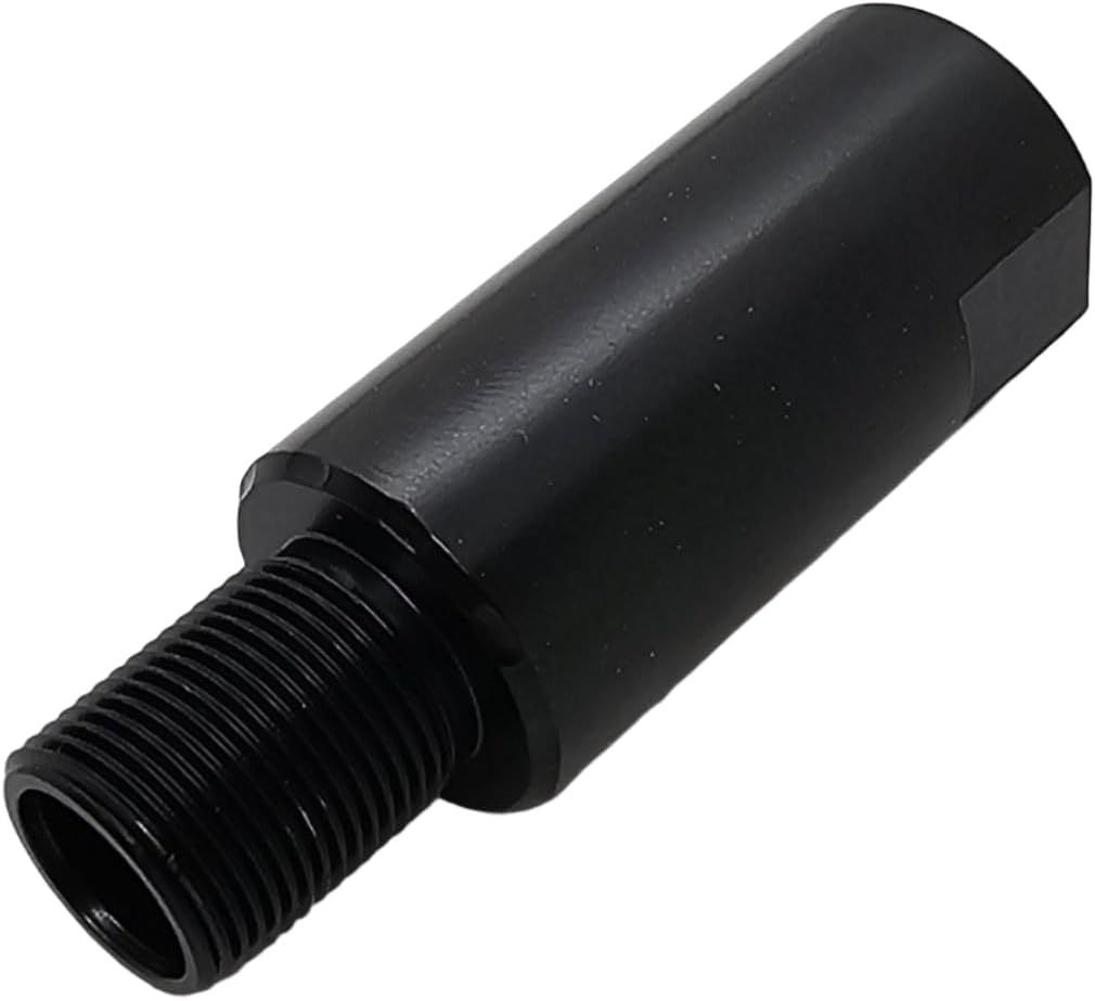 Steel Threaded Spacer Adapter, 1.5 inch Length, 1/2x28 Male to Female, Black Finish
