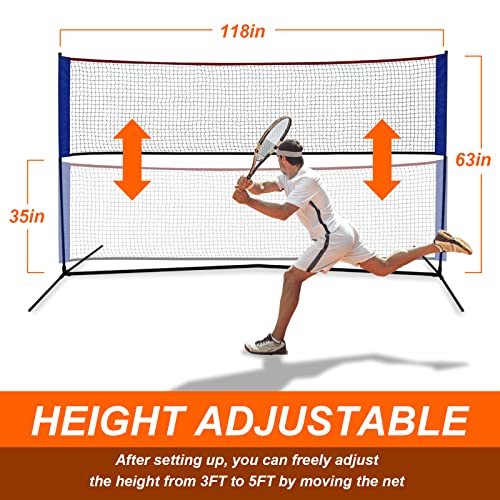 Sharellon Portable Badminton Net, 3-5Ft Height Adjustable Volleyball Tennis Pickleball Soccer Training Net For Kids Indoor, Outdoor, Backyard, Beach, Driveway With A Carrying Bag #TOP5