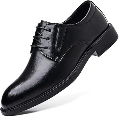 Mens Elevator Dress Shoes Black Business Formal Oxford Shoes for Men British Style Casual Wedding Groom Shoes All Season Commuting Footwear