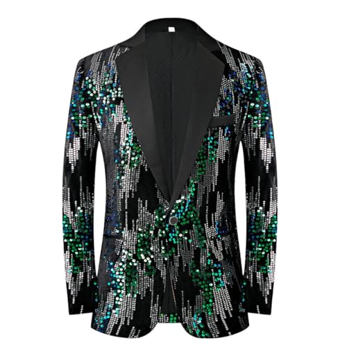 Blazer européen à paillettes homme avec détails scintillants style chic
