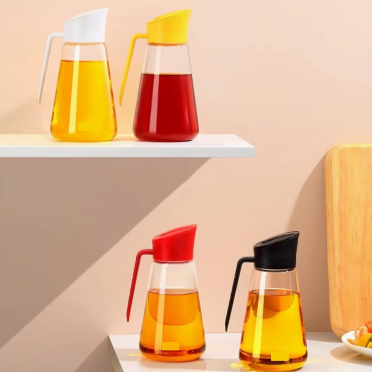 Dispenser per Salsa di Soia Cucina Domestica Apertura E Chiusura Automatica Bottiglia Di Olio Salsa Di Soia Aceto Pentola Set Da 3 Pezzi Contenitore Dell'olio