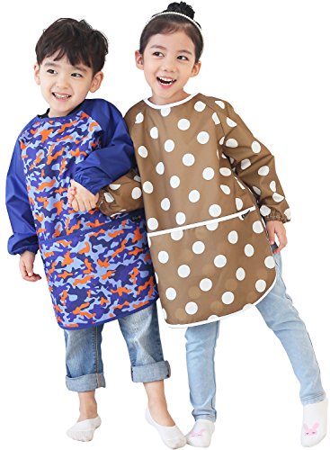 image for Plie Kids Painting Apron – Waterproof Long Sleeve Art Smock for Todd