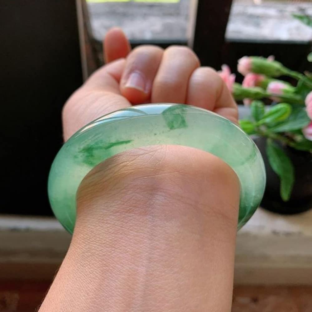 Brazalete De Jade Natural Para Mujer, Verde Auténtico Con Certificado, Flores Flotantes De Hielo, Barra Redonda Fina, Joyería De Jadeíta