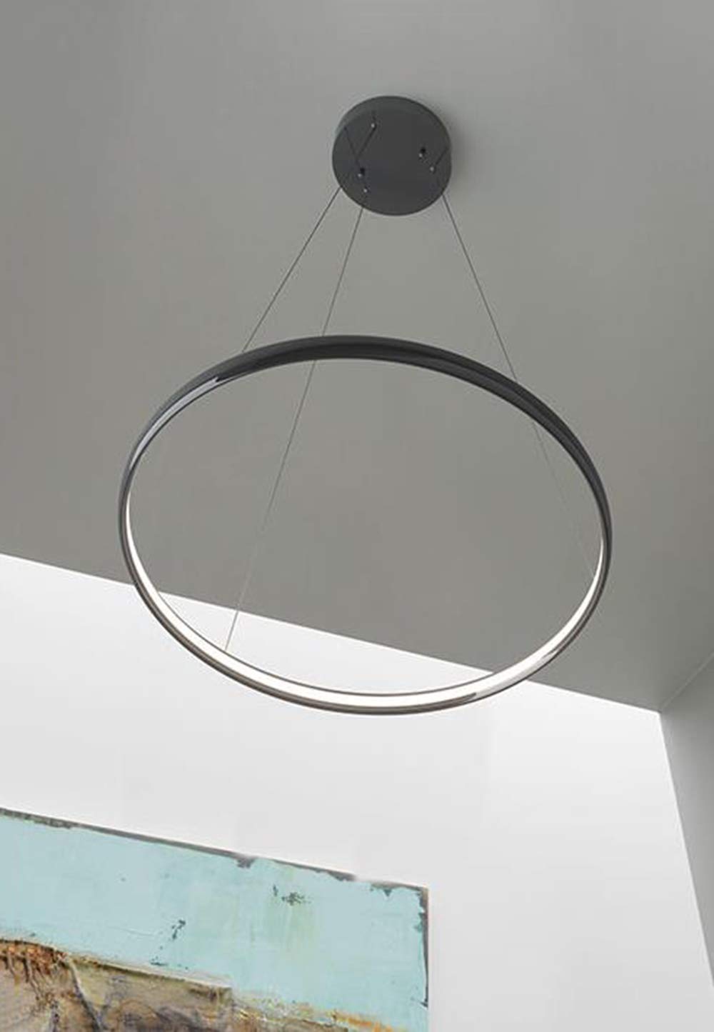 LED Ring Design Pendelleuchte 31W Hängelleuchte esstisch Pendellampe Hängellampe für Küche/Wohnzimmer/Büro/cafe/Arbeitszimmer Dimmbar Fernbedienung Ø50cm