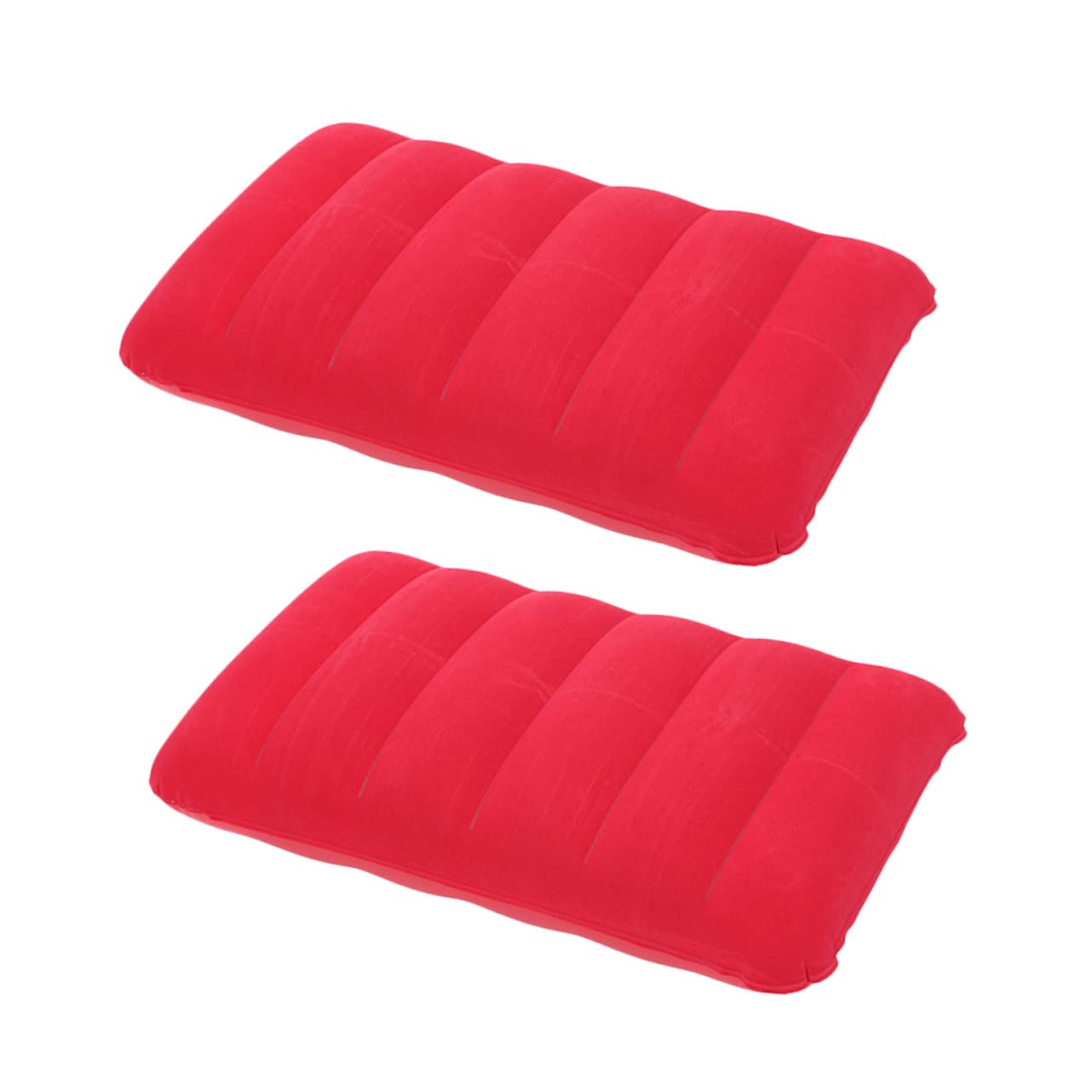 Happyyami 2 Pack PVC Flocking Inflatable Camping Pillow Ergonomic Waist Cushion for Outdoor Travel Nap
