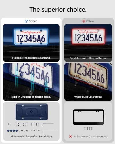 Image of Spigen 1Pack Car License Plate Frame Holder Screws&Install Kit-Marine Blue
