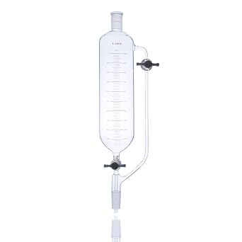 Laboy Glass 1000mL Addition Graduated Pressure Equalizing Dropping Funnel with 24/40 Joints & Two 2mm PTFE Stopcocks Chemistry Lab Glassware