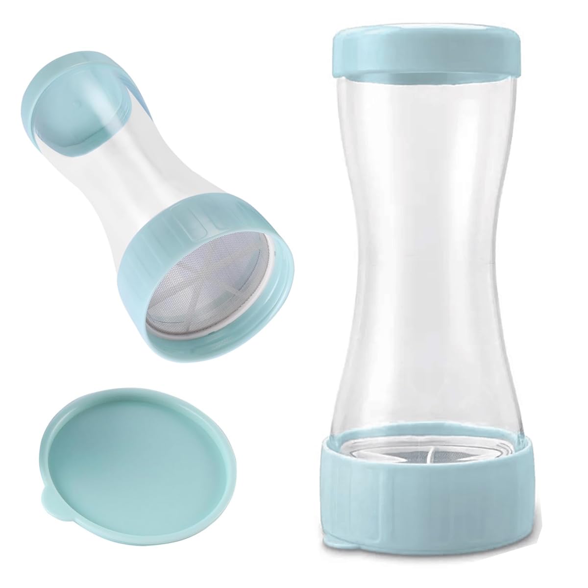 TAIZER Przesiewacz do cukru pudru, młynek do cukru pudru, dozownik cukru pudru, młynek do cukru pudru, sitko do cukru pudru, sitko do mąki, przesiewacz do cukru pudru, młynek do mąki, dozownik kakao