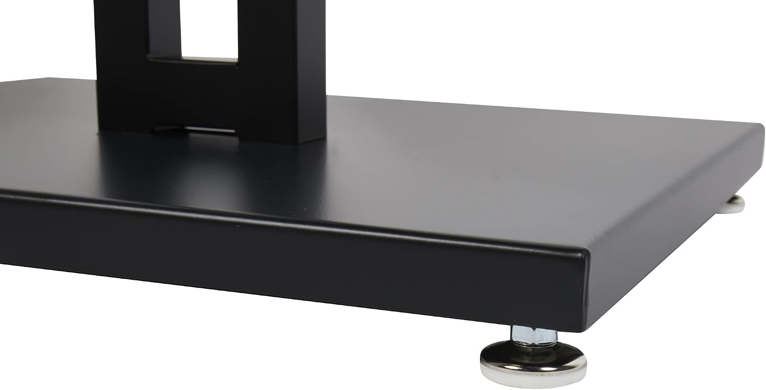 Black 2-Way Clothing Rack with Straight Arms and Chrome Accents - Adjustable from 48" to 72" - Straight Arms are 16'' - Use for Retail, Restaurants, and Home Storage