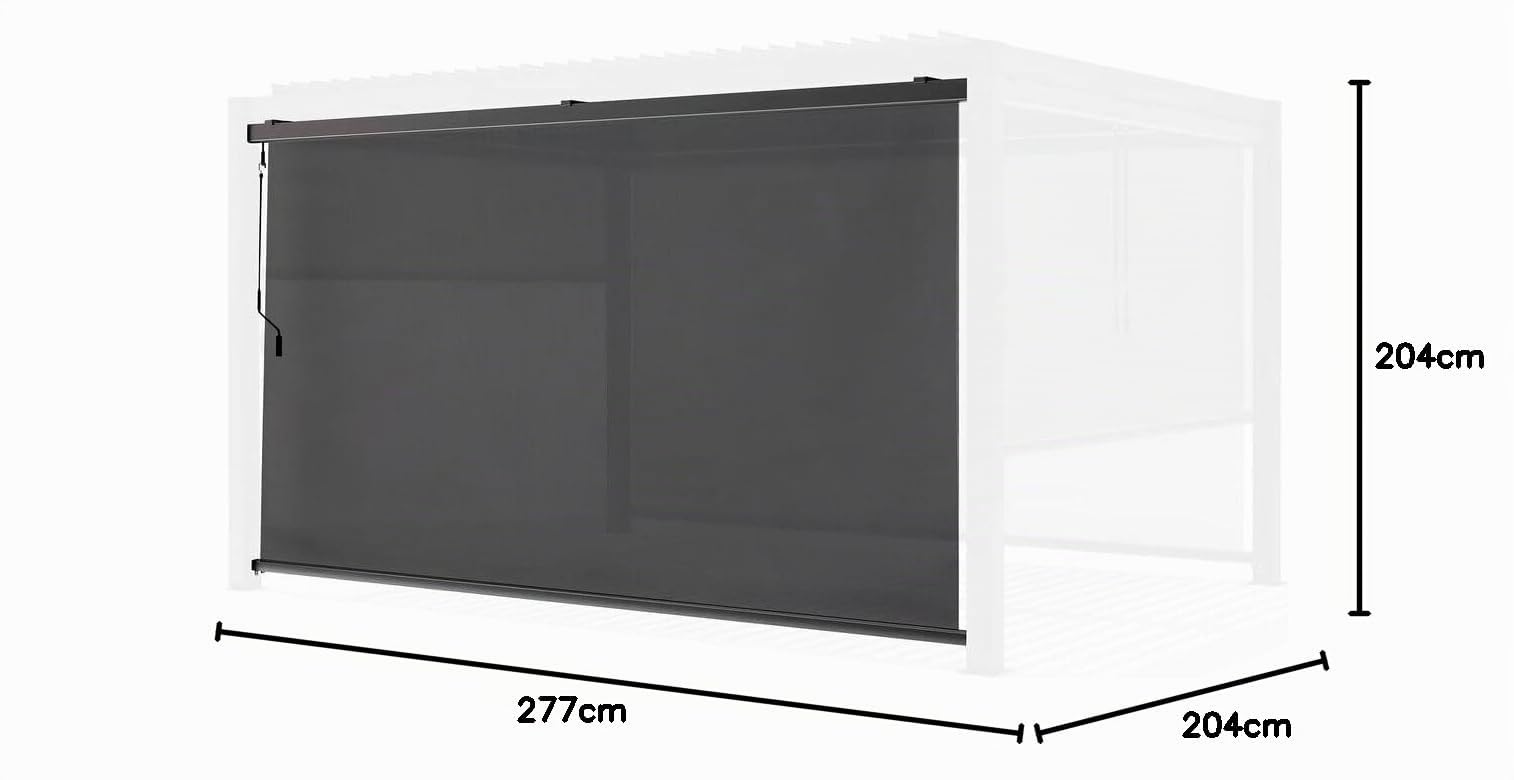 Store pergola bioclimatique - 277 x 208 cm - Gris Anthracite