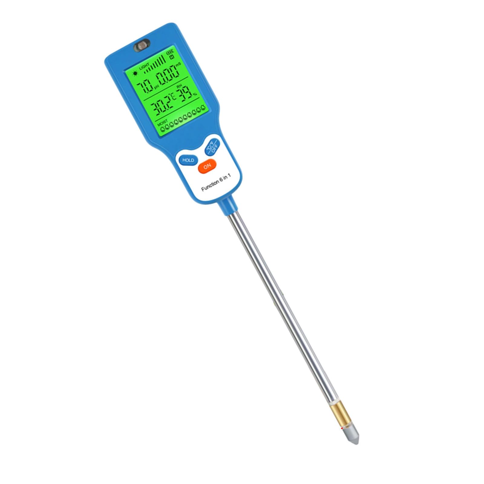 Msioytog Light 6-In-1 Portable Soil Tester: Measures, Temperature For Garden And Farm Optimization Multifunctional Soil Meter