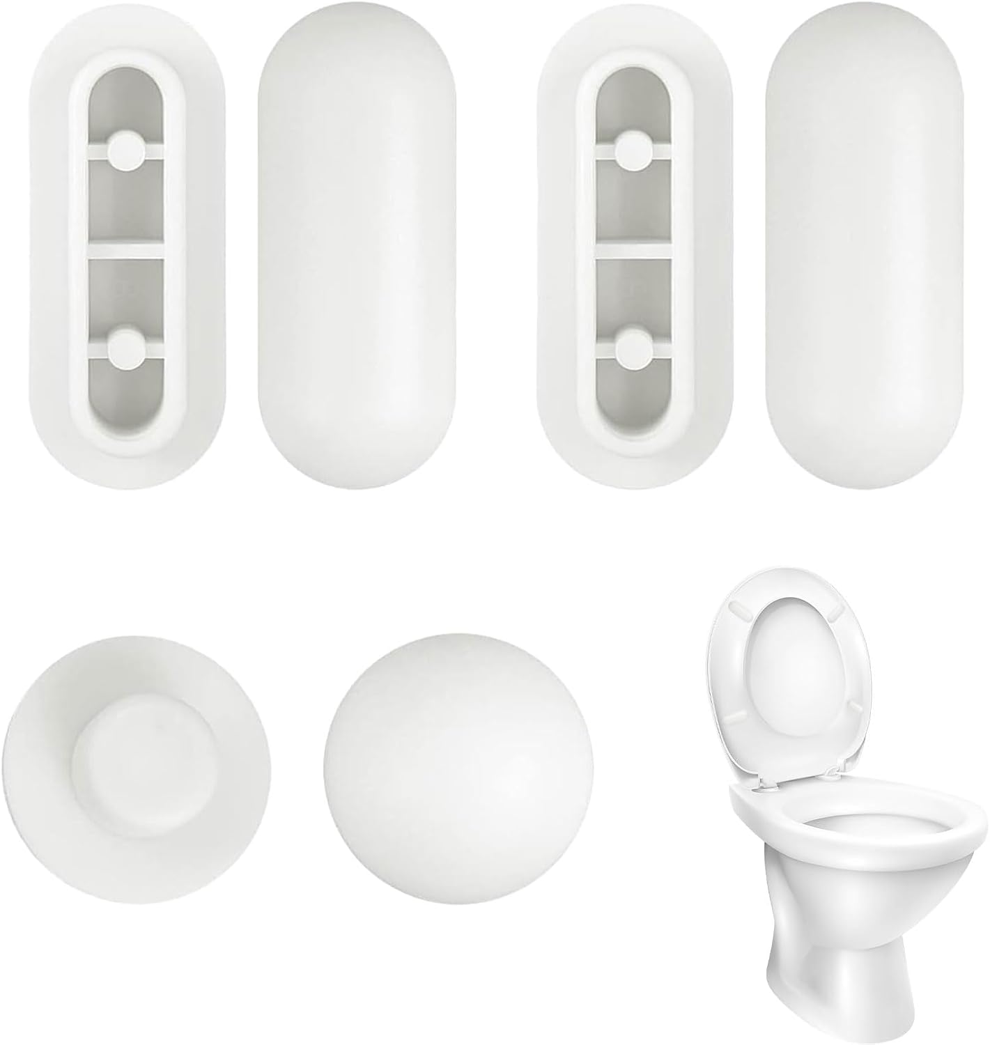 6 Pcs Toilet Seat Rubber Buffers,Toilet Seat Bumpers Soft Universal,WC