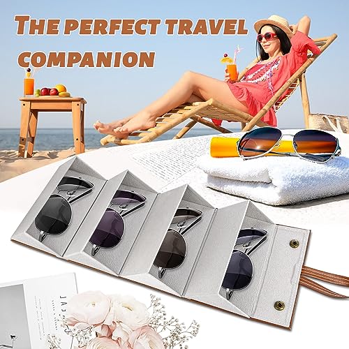 Image of Sunglasses Travel Organizer Case, Sunglasses Organizer Travel Case, Folding Sunglass Holder for Home