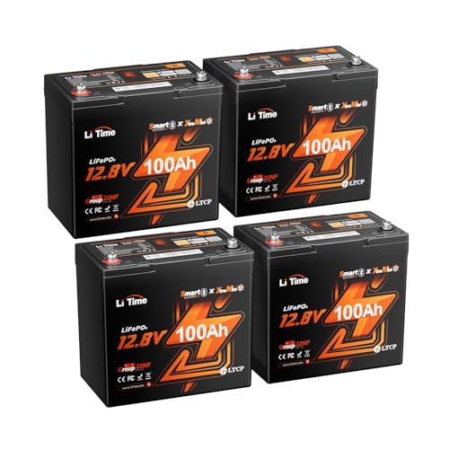 Image of Litime 12V 100Ah Xtra-Mini LiFePO4 Battery for RV, Marine, Boat(4Pack)
