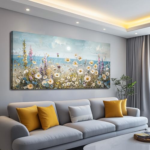 KELIYUAN Large Canva Wall Art For Living Room Farmhouse Wall Decor For Bedroom Office Decorations Abstract Paintings Flowers Landscape Wall Pictures Artwork Modern Aesthetic Room Home Decor 24x48In