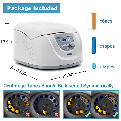 ONiLAB Professional PRP Centrifuge Machine 15mLx8, 10mL/7mL/1.5-5mlx 12, Lab Benchtop Centrifuge, 3 Preloaded Programs for Fast Operation,Store 9 Programs, 30sec-99min,300-4500rpm(Max. 2490xg) - Thumbnail 7