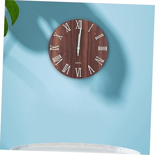Miniatura 3 de HOMSFOU Reloj de pared de madera luminoso brillante decoraciones relojes digitales reloj de pared de madera estilo europeo reloj de pared brillante