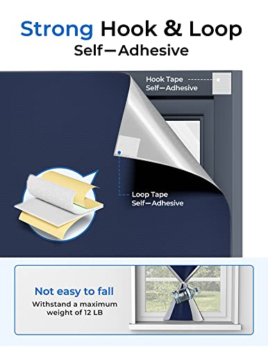 Sumobaby 75"X57" Portable Blackout Curtains, Blinds For Windows With Hook & Loop Tapes, 100% Blackout Window Shades, Window Curtains Easy To Cut Fit For Bedroom, Baby Room And Tv Room (Blue) #TOP4