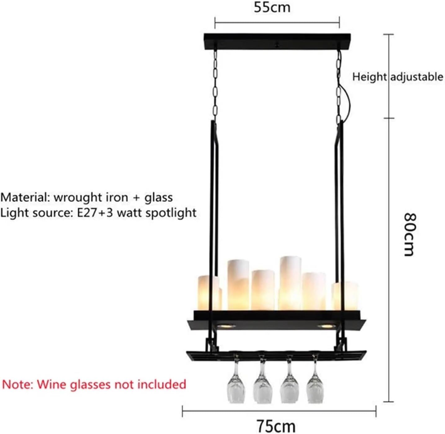 LED V-intage Chandeliers Glass Candle Hanging Pendant Lighting Fixture Living Dining Room Kitchen Restaurant Decor Pendant Lamp,Crystal Chandelier for Living Room