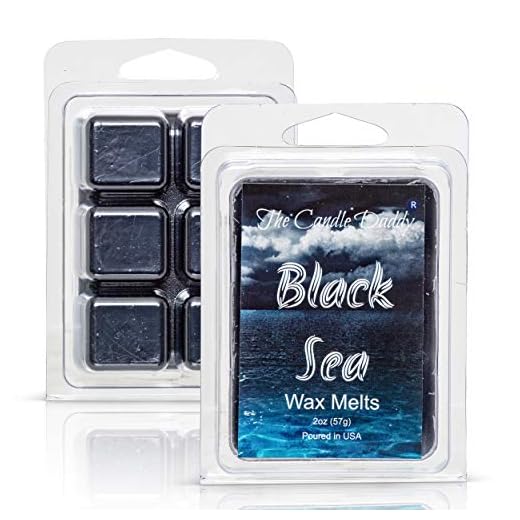 Black Sea - Ocean, Salt, Airy Scented Melt - Maximum Scent Wax Cubes/Melts- 1 Pack -2 Ounces- 6 Cubes Gift for Women, Men, BFF, Friend, Wife, Mom, Birthday, Sister, Daughter, Long Lasting Wax Tart