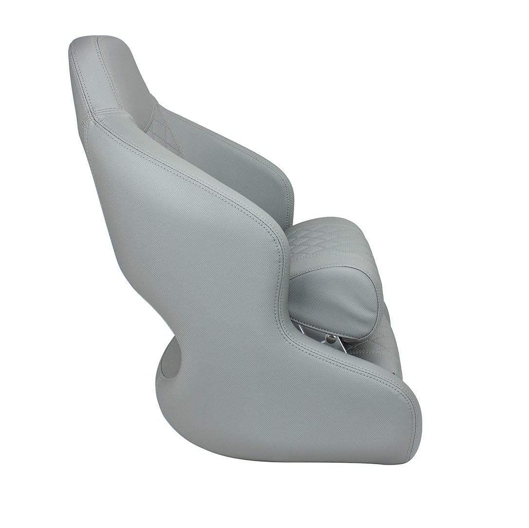 Bootssitz/Bootsstuhl/Steuerstuhl "MURR", FlipUp-Funktion, Vinyl Haptik ähnlich Stoff, für Motorboot, Angelboot, Yacht, Boot, Marine (staubgrau)