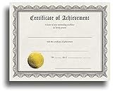 Certificate of Achievement Certificate Paper with Embossed Gold Foil Seals - 30 Pack - Parchment Award Certificates for Students, Teachers, Employees - 8.5