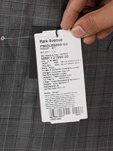 Image of Park Avenue Men's Wool Medium Grey Suits (PMDL03359-G5 40)