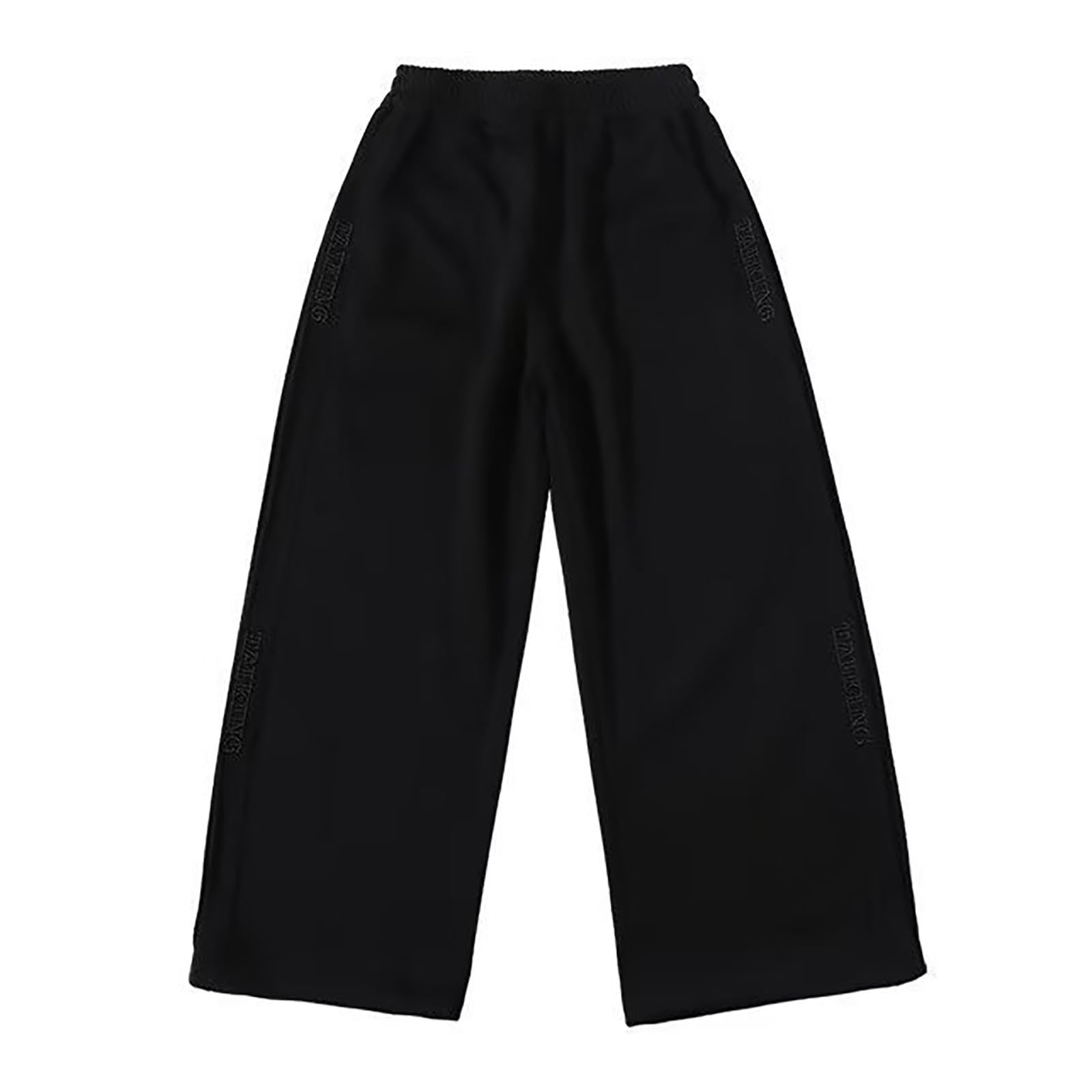 Pantalon de Jogging Sportif pour garçon à Jambes Larges, Pantalon de Sport d'automne décontracté, Taille élastique, Pantalon Baggy, Pantalon de Jogging avec Ourlet Ouvert pour Enfants et Adolescents