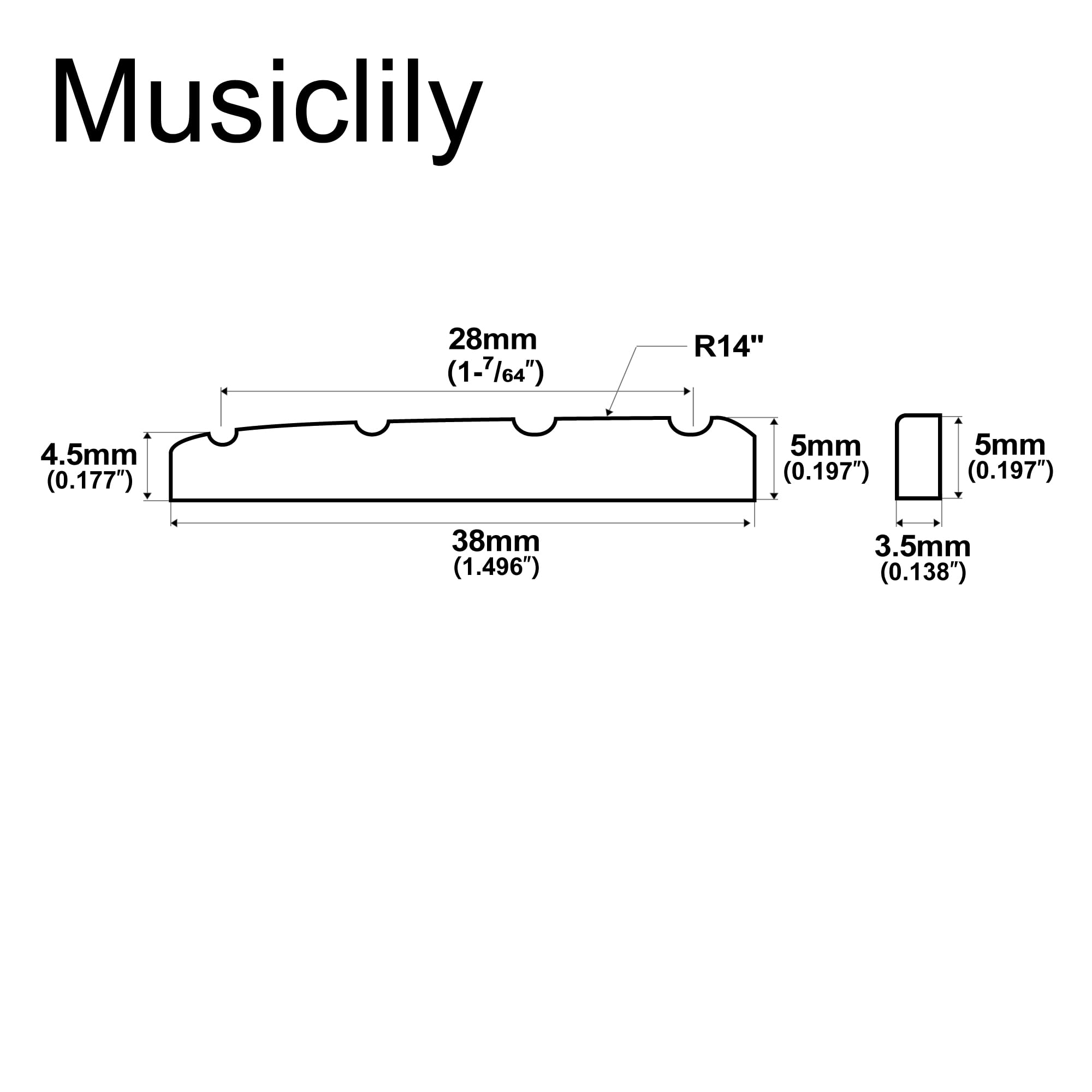 Capotasto Osso Per Jazz Bass 4 Corde - 2 Pezzi By Musiclily Pro - Foto 6