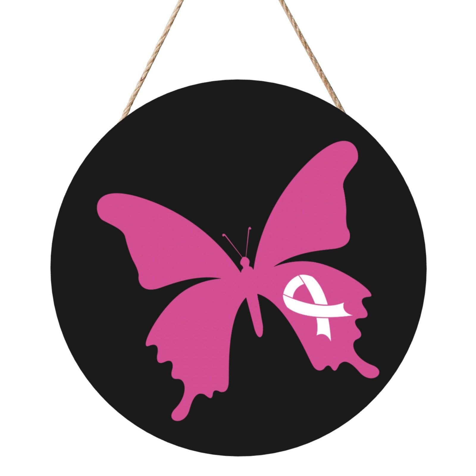 Breast Cancer Awareness Door Signs Plaques Wood Welcome Sign For Front Door Wall Hanging For Home Farmhouse Office Classroom Party Decoration