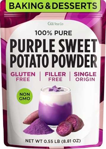 Gya Tea Co Purple Sweet Potato Powder 0.55 lb (8.81 oz) - Natural Purple Food Coloring Powder for Baking, Smoothies, Sourdough - Gluten Free, Non-GMO, Vegan, No Additives