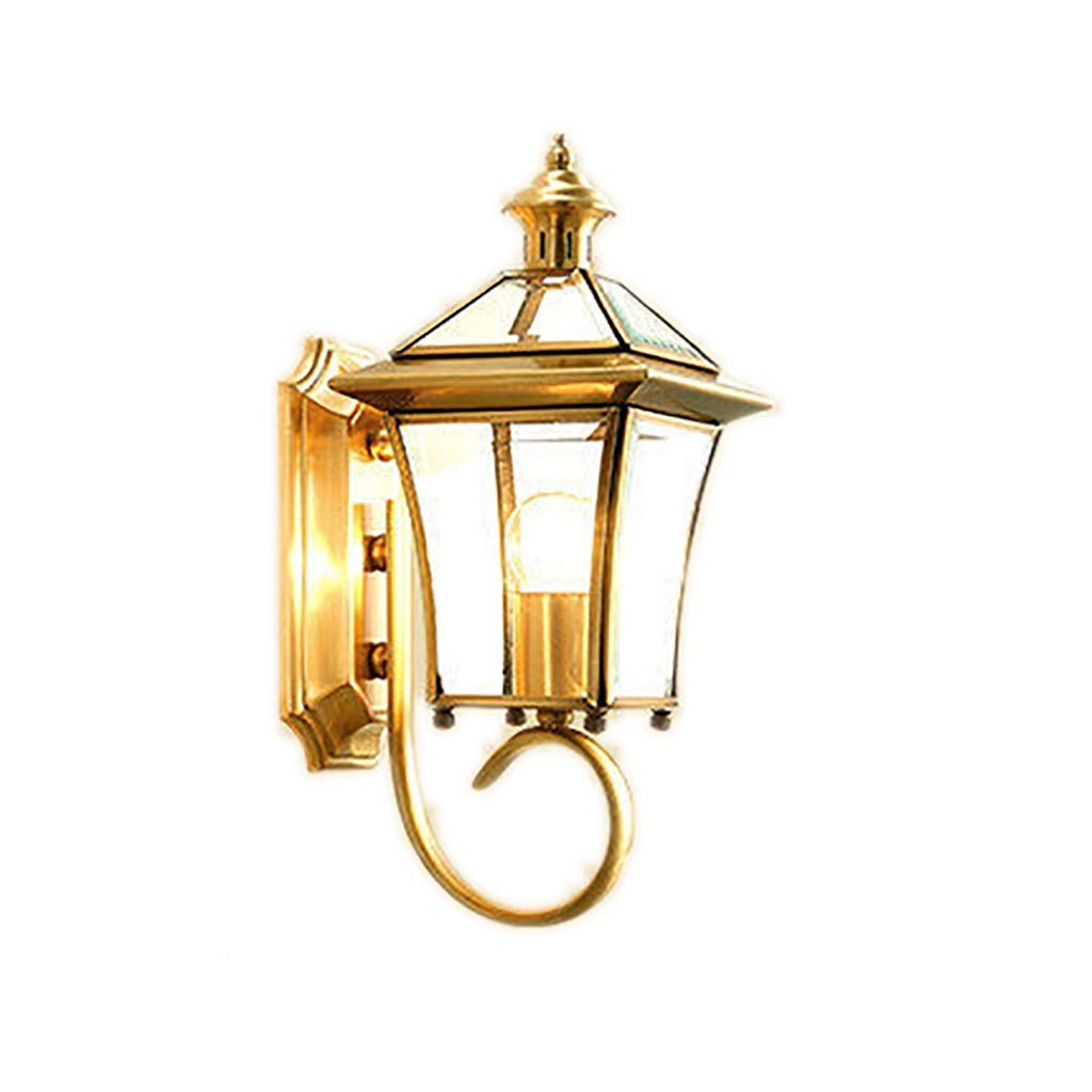 HynJGih Creative All-Copper Restaurant Balcony Courtyard Wall Lamp Waterproof Outdoor Wall Lamp Cafe Aisle Foyer Lights(B)