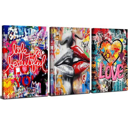 Banksy Toile Wall Art Graffiti DéCor Mural Abstrait Coloré...