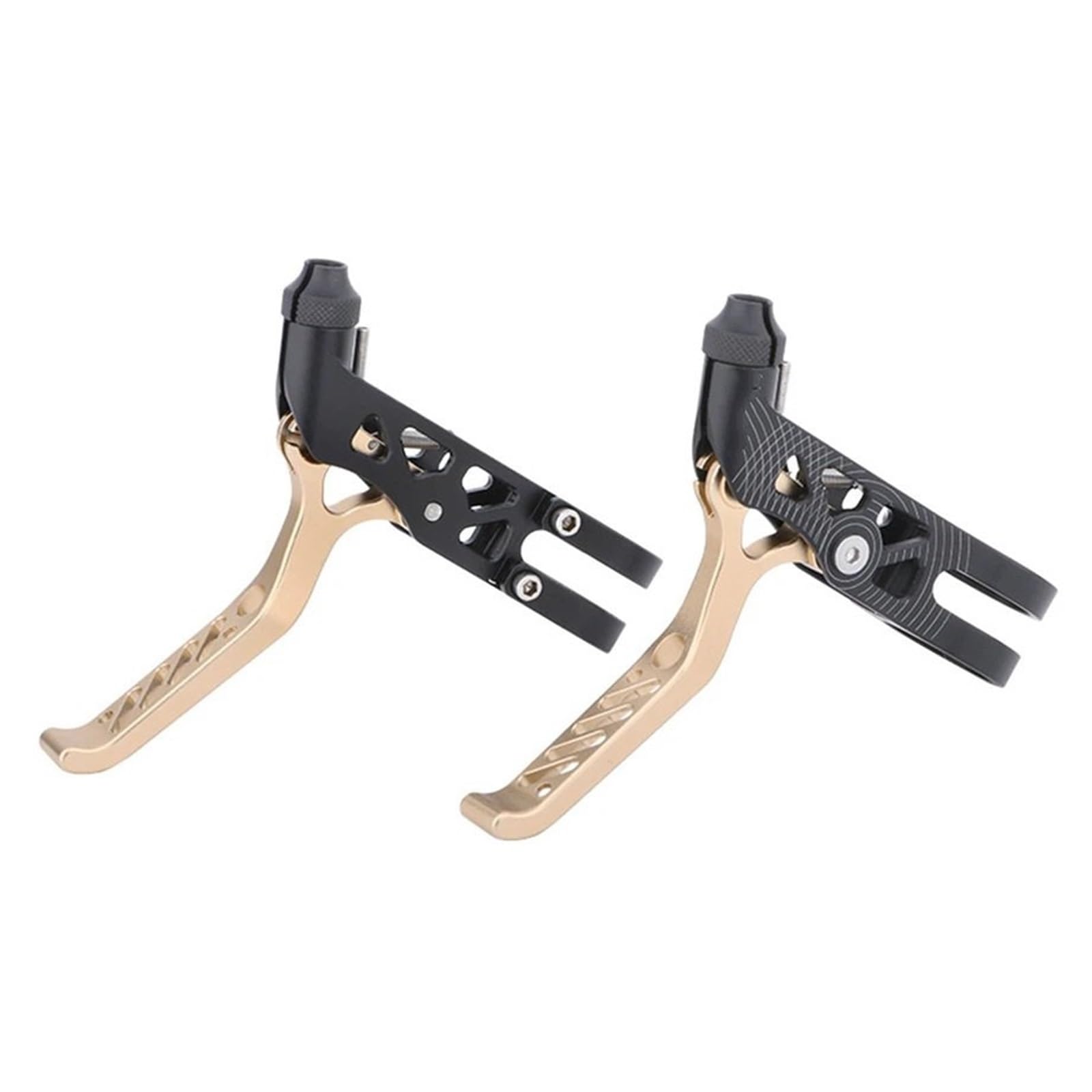 AIQWOJD Bike Rear Brake Drum Bike Brake Rear Drum Fit for Brompton Folding Bike Ultralight Hollow V Brake Lever Handlebar Brake Levers CNC Aluminum Alloy(Gold a Pair)