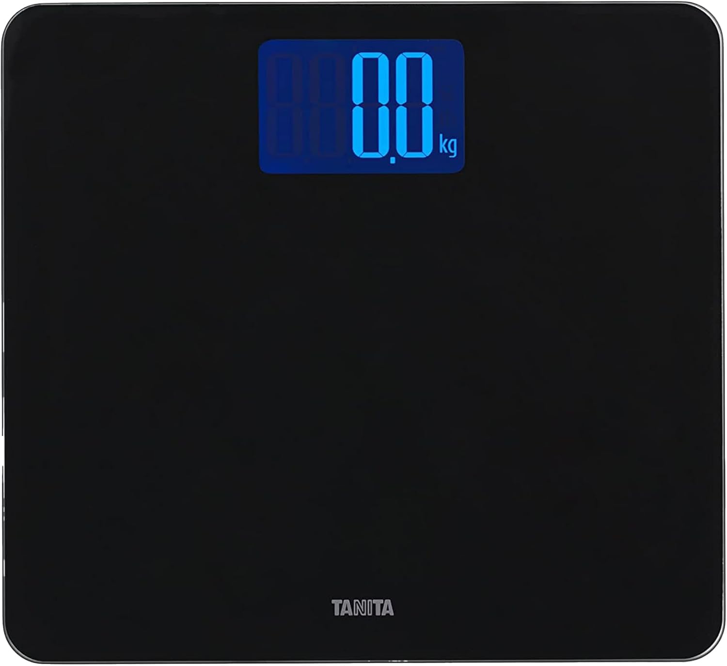 Tanita HD-366 Cyfrowa waga łazienkowa czarna, szklana waga do masy ciała z dużym podświetlanym wyświetlaczem LCD, udźwig 200 kg, dokładna nowoczesna waga osobista do domu i codziennej kontroli zdrowia