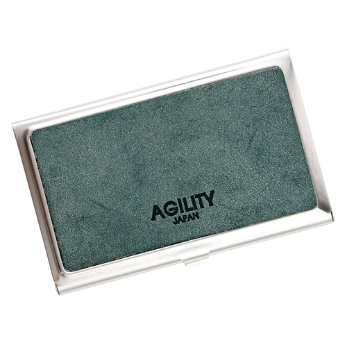 アジリティアッファ(AGILITY affa)『ピアット』カードケース 名刺入れ 金属 ステンレス 牛革 レザー ターコイズブルー