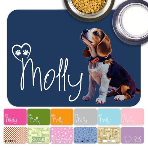Personalized Dog Cat Food Mat Non-Slip Custom Dog Feed Placemat Water Absorbent Customized PU Mats for Pet Food and Water-Style5