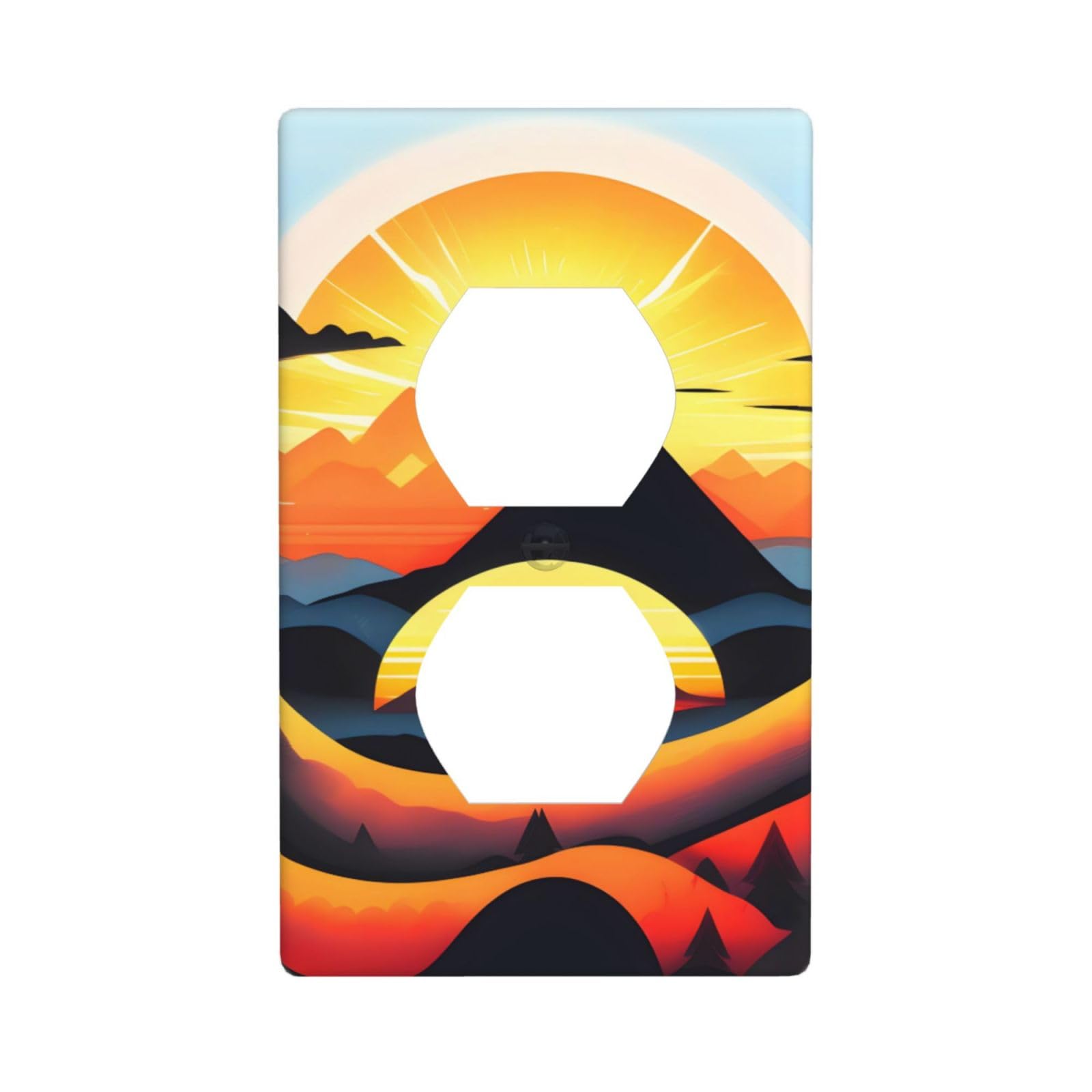 Sunrise Mountain Decorative Switch Plate Cover-Unbreakable Polycarbonate Wall Plate for Home Office, 1 Gang with Screws