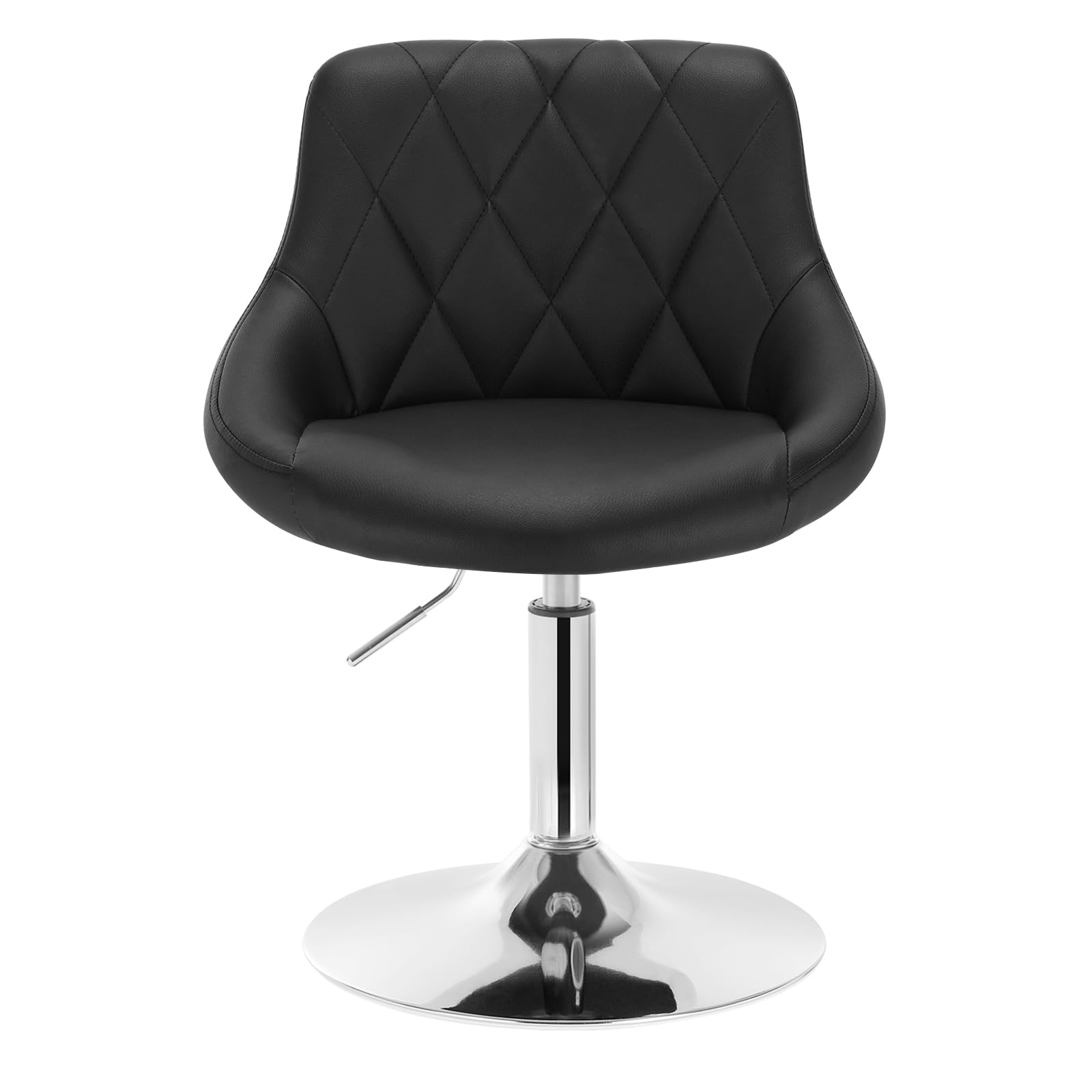 WOLTU Taburetes Altos Cocina con Respaldo Cuero Sintetico Regulables en Altura Taburete Giratorio Peluquería Sillas Bar Taburete de Escritorio, Altura del Asiento 42-58 cm, Negro, BH241sz-1