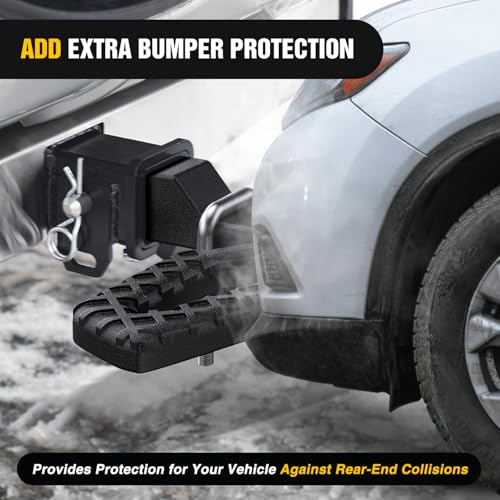 Image of Nilight Tow Hitch Step for 2 Inch Receiver Heavy Duty Steel Universal Rear Bumper Guard Wide Non Slip Trailer Hitch Step Bar with Anti Rattle Stabilizer and 5 /8 inch Pin Clip Fits Pickup Truck SUV Van