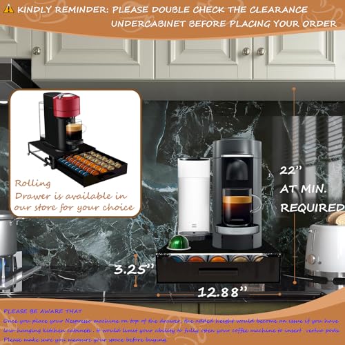 Image of Vertuo Pod Holder Drawer, Nespresso Pods Holder, Holds 50 Big /75 Small pods