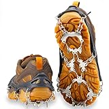 U UZOPI Traction Ice Cleat Crampons Snow Grips Anti-Slip for Boots Shoes Women Men 24 Stainless...