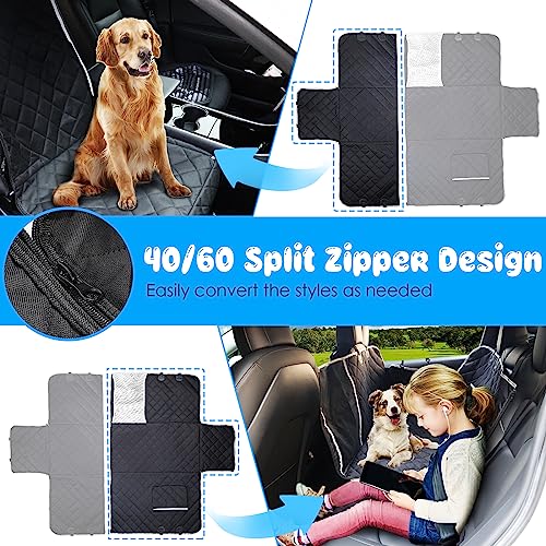 Urpower 6-In-1 Dog Car Seat Cover For Back Seat, Waterproof Dog Car Hammock 40/60 Split Dog Seat Cover With Mesh Window And Side Flap Pets Car Seat Protector Dog Backseat Cover For Car, Suv, Truck #TOP4