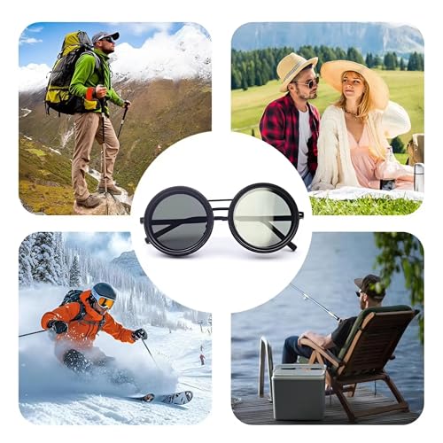 Adjustable Tint Sunglasses - Polarized ND Filter with 1-9 Gear Control, Round Anti-Glare UV Protection Eyewear4