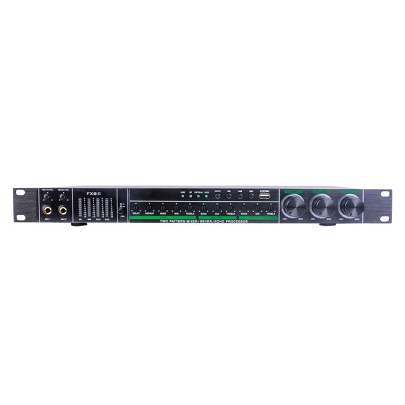 GZPKJ Processeur D'effets Vocaux, Processeur Audio Anti-hurlement Professionnel, Méthodes De Transmission Audio Multiples, Affichage LED, pour Réverbérateur Domestique, Karaoké, Scène, Église