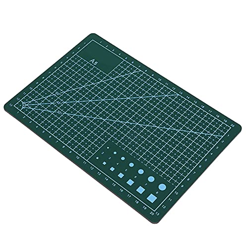 A5 Self Healing Sewing Mat 21x15cm 8.3x5.9in VC Cutting Pad Non Slip Durable Cutting Board Single Sided with Grid Desk Mat for DIY Handmade Quilting Sewing and Arts & Crafts Projects Tool (Green)