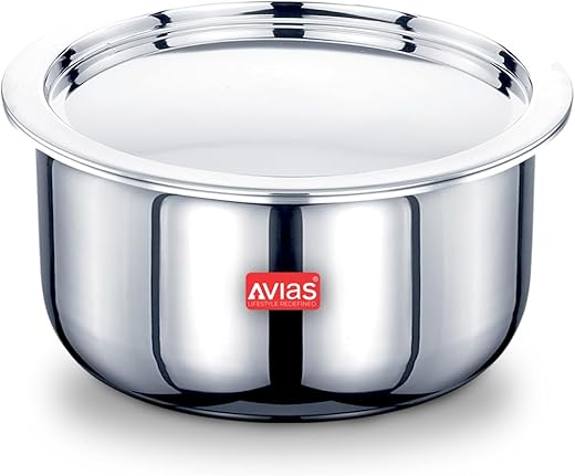 Avias Riara Triply Tope with Lid | 5 Years Warranty | Stainless Steel Tope, Induction Base, Triply Patila, 3 Layered Stainless Steel Cookware,…