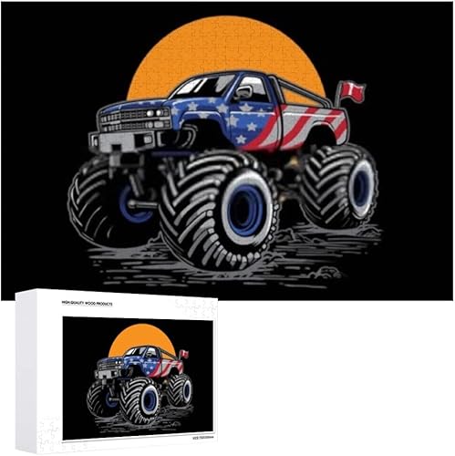 Miniatura 4 de Kuizee Rompecabezas de 1000 piezas para adultos, aventura todoterreno, camión monstruo, escuela, niños, adolescentes, educativo, intelectual,